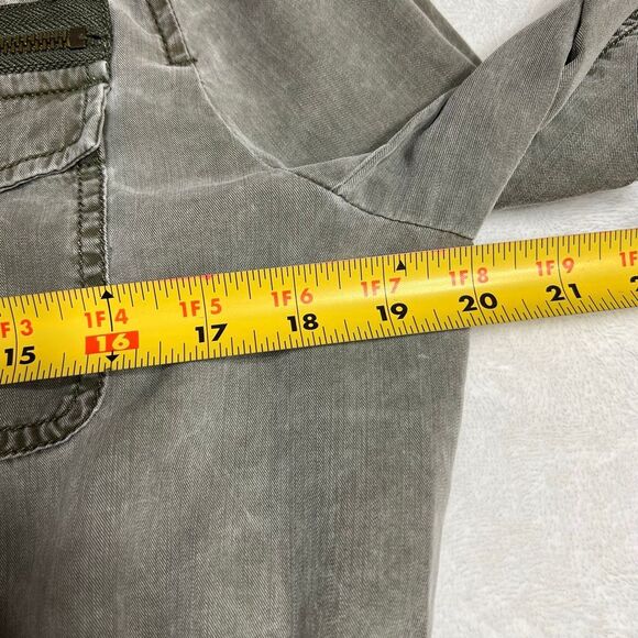 Express Green Acid Wash Military Style Cargo Jacket Medium Women - Picture 6 of 7